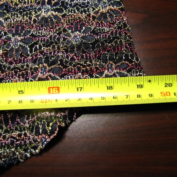 Chico's Metallic Multi-color Embroidered Stretch Mesh Blouse Size 0 Black - Picture 12 of 15